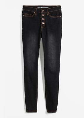 Neu Trendy High Waist Super Skinny-Jeans regular Gr. 44 Schwarz Damen-Hose Pants