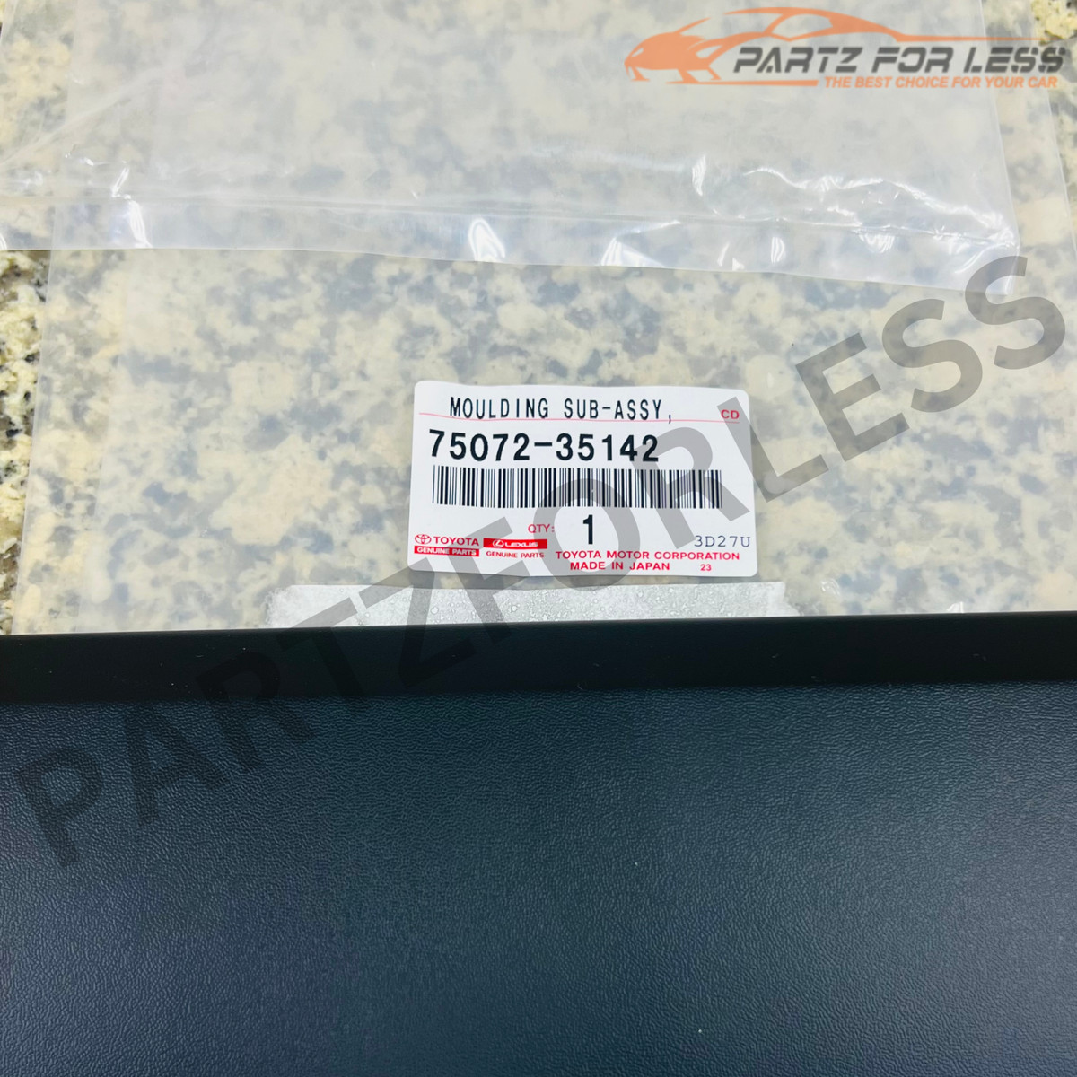 75072-35142 TOYOTA GENUINE MOULDING SUB-ASSY, FRONT DOOR, OUTSIDE 