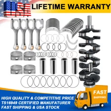 G4KJ Engine Rebuild Crankshaft Rods Pistons Kit Bearing Set For HYUNDAI KIA 2.4L
