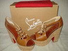 100% AUTH NEW WOMEN LOUBOUTIN ORDONANETTE 160 DENIM PLATFORM WEDGE SANDALS US 11 — photo 4