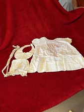 Antique Baby Gown Bonnet And Bib