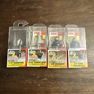 Skil Router Bit Assortment Set - 4 Carbide Pieces - Carpenter Quality ...