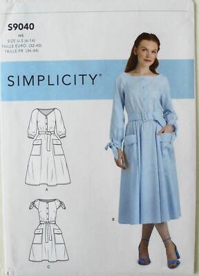 Simplicity 9040 Misses Dress Length Sleeve Variations Sewing Pattern Sz ...