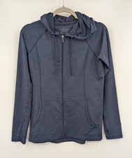 Patagonia Hoodie Womens XS Blue Organic Cotton Knit Thin full zip Drawstrings