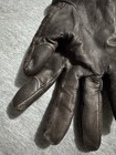 Michael Kors Women’s M Leather Logo Gloves Black/Brown Wrist Zip Cuff — photo 3