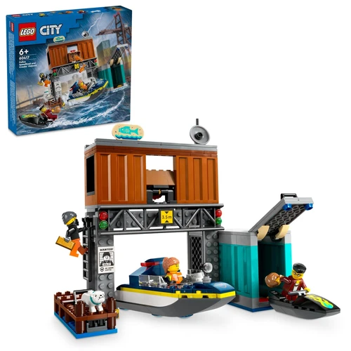 Lego 60417 City Polizei Schnellboot & Gauner Versteck Steine Spielzeug 311 Teile
