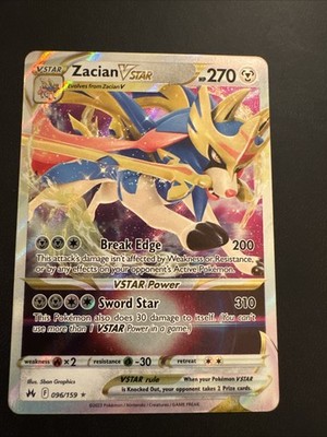 Pokémon Crown Zenith Zacian VSTAR Holo Card 096/159 Ultra Rare