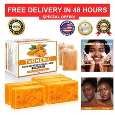 Turmeric Kojic Acid Soap Bars 5 Pack 80g with Foaming Mesh Nets