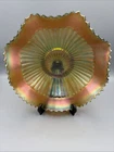 Antique 8” Northwood Carnival Glass Bowl Iridescent Amethyst Sunflower Pattern