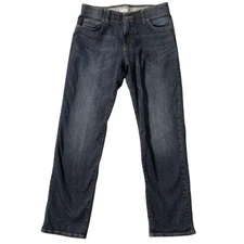 Lee Jeans Men 32x32 Blue Straight Taper Mid Rise Stretch Outdoor Workwear Rugged