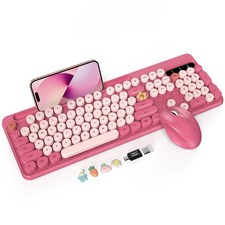 Wireless Keyboard and Mouse Retro Typewriter With Tablet Phone Holder Cute
