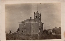 Vintage Wooster OH Brick School Building RPPC 1910 Kruxo Back Postcard