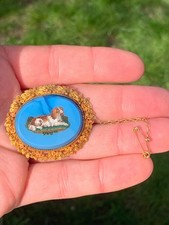18ct gold Micro mosaic brooch 1840s-1860s 13 grams