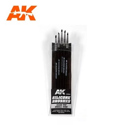 AK Interactive AK9087 - Set Of 5 Silicone Brushes Hard Tip Small - Neu