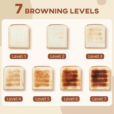 2-slice toaster & 1.7L 3000W kettle set - fast boil, 7 browning levels