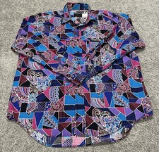 Frontier Series Western Shirt Mens Large Button Up Shirt 90s Rodeo Aztec USA