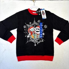 Disney Tim Burton's The Nightmare Before Christmas Sweater Kids L 14/16 Black