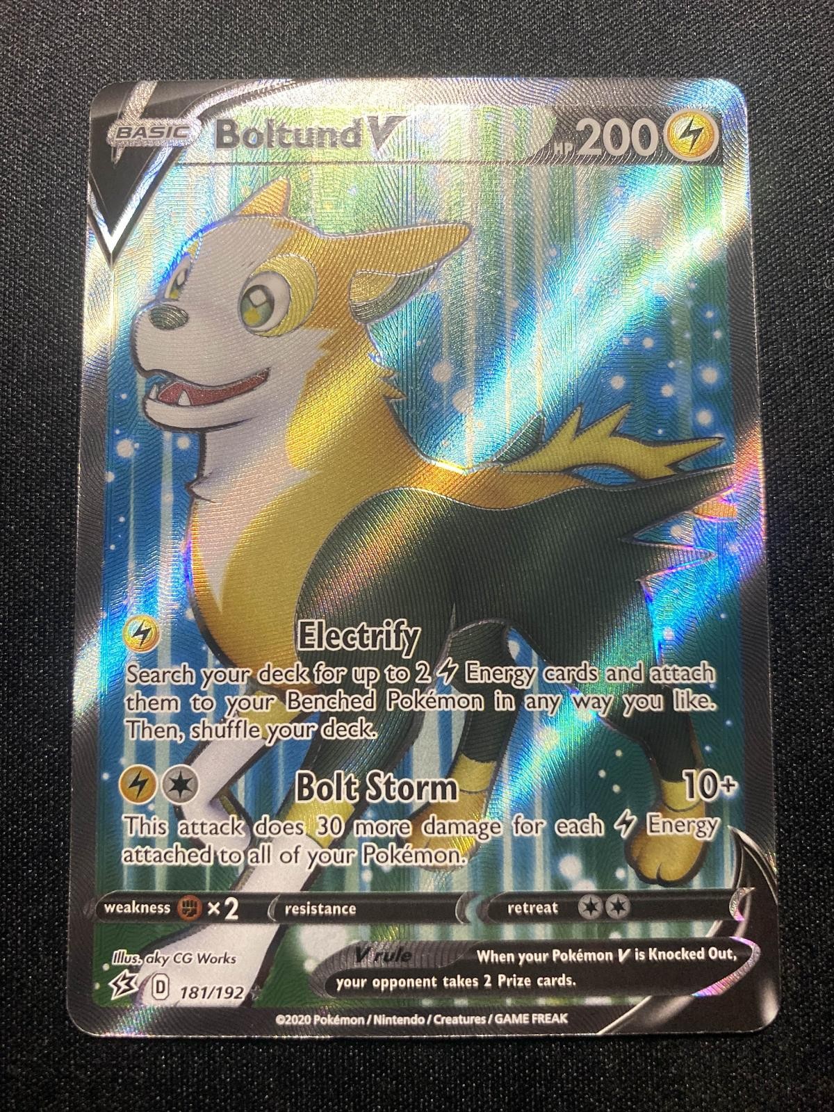 Boltund V 181/192 Ultra Rare Pokemon Rebel Clash NM