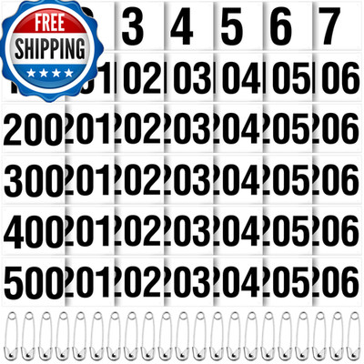 Hanaive 500 Pieces Running Bib Numbers Safety Pins For Marathon Sports