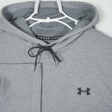 Under Armour UA Double Knit Men's Grey Short Sleeve Hoodie Logo Athleisure Large