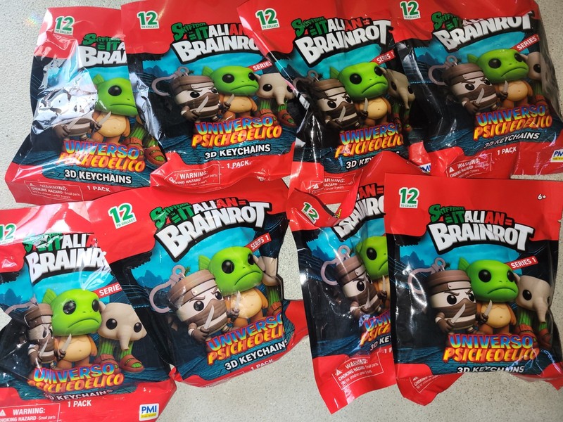 Skifidol Universo Psichedelico Brainrot Italian 3D Keychain Collectible X 8 NEW