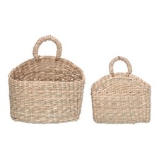 .Hanging Basket Seagrass Woven Wall Hanging Storage Basket Organizer For Home
