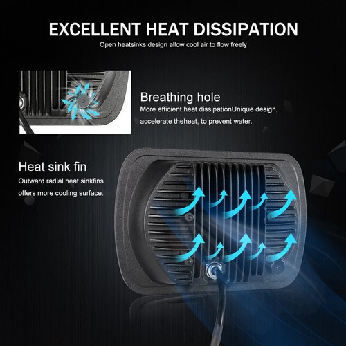 Pair 5x7" 7x6" Led Headlight H4 Hi/Lo Beam DRL Turn Lamp For Jeep Cherokee XJ YJ - Picture 7 of 12