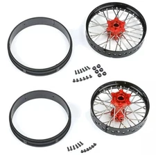 Pro-Line 1/4 Pro-Spec Alum V2 Bead Front / Rear Wheels Blk/Red (2) : Promoto-MX