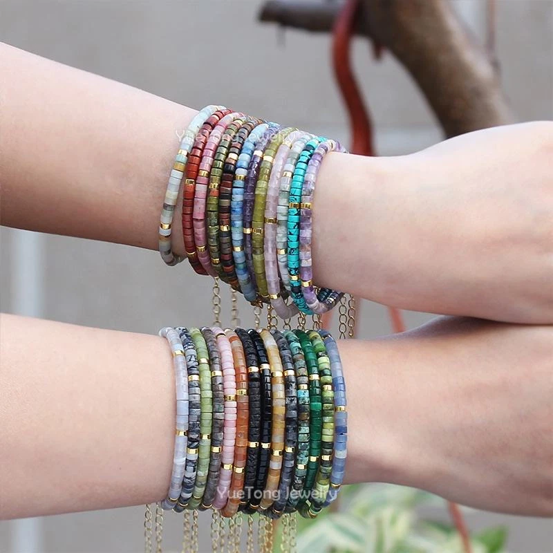 Delicada pulsera con cuentas de madreperla hecha a mano equilibrio curativo joyería regalo Foto 3 de 4