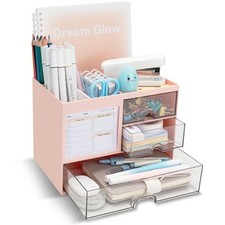 Desk Organizer with 3 Drawer, Multi-Functional Pencil Pen Holder for Desk,