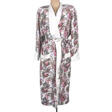 Vtg Victoria s Secret Gold Label Floral Paisley Robe P/S Belted Long Kimono Wrap
