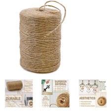 Jute Twine String 3 Ply Natural Brown 2mm 656 Feet Gardening Craft Gift Wrapping