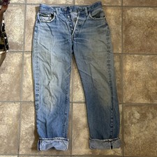 Rare True VTG USA Factory 6 Levi's Button Fly 501 Jeans Red Line Selvedge 30x33