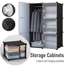 Modern Simple Wardrobe Portable Interlocking Plastic Modular Bedroom Closet UK