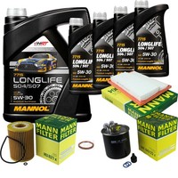 Inspektionspaket 9L Mannol Longlife 5W-30 FüR Mercedes W164 ML 320 CDI S211 E