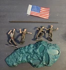 1963 Marx Sands of Iwo Jima Miniature Playset Parts  WWII Marines Raising Flag