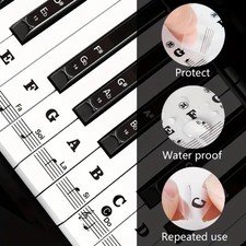 Piano Keyboard Note Labels Removable Silicone Piano Stickers 88 Keys Reusable UK