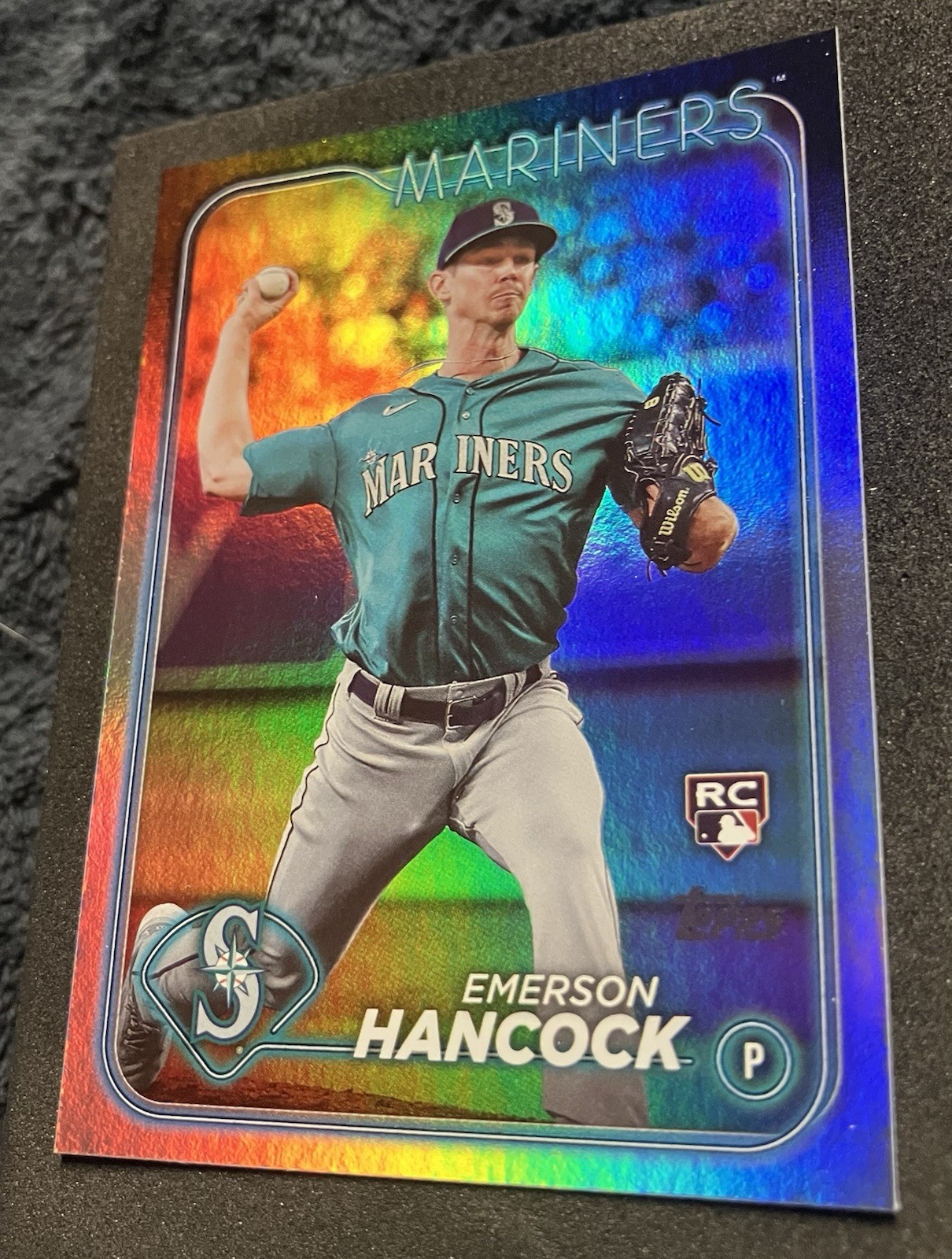 2024 Topps Series 1 Emerson Hancock Rookie RC Rainbow Foil #39 Seattle Mariners