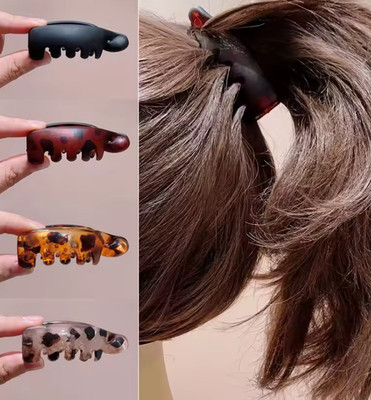 4pcs Small Banana Hair Clips Elegant High Ponytail Hairpins  Hair Accessories