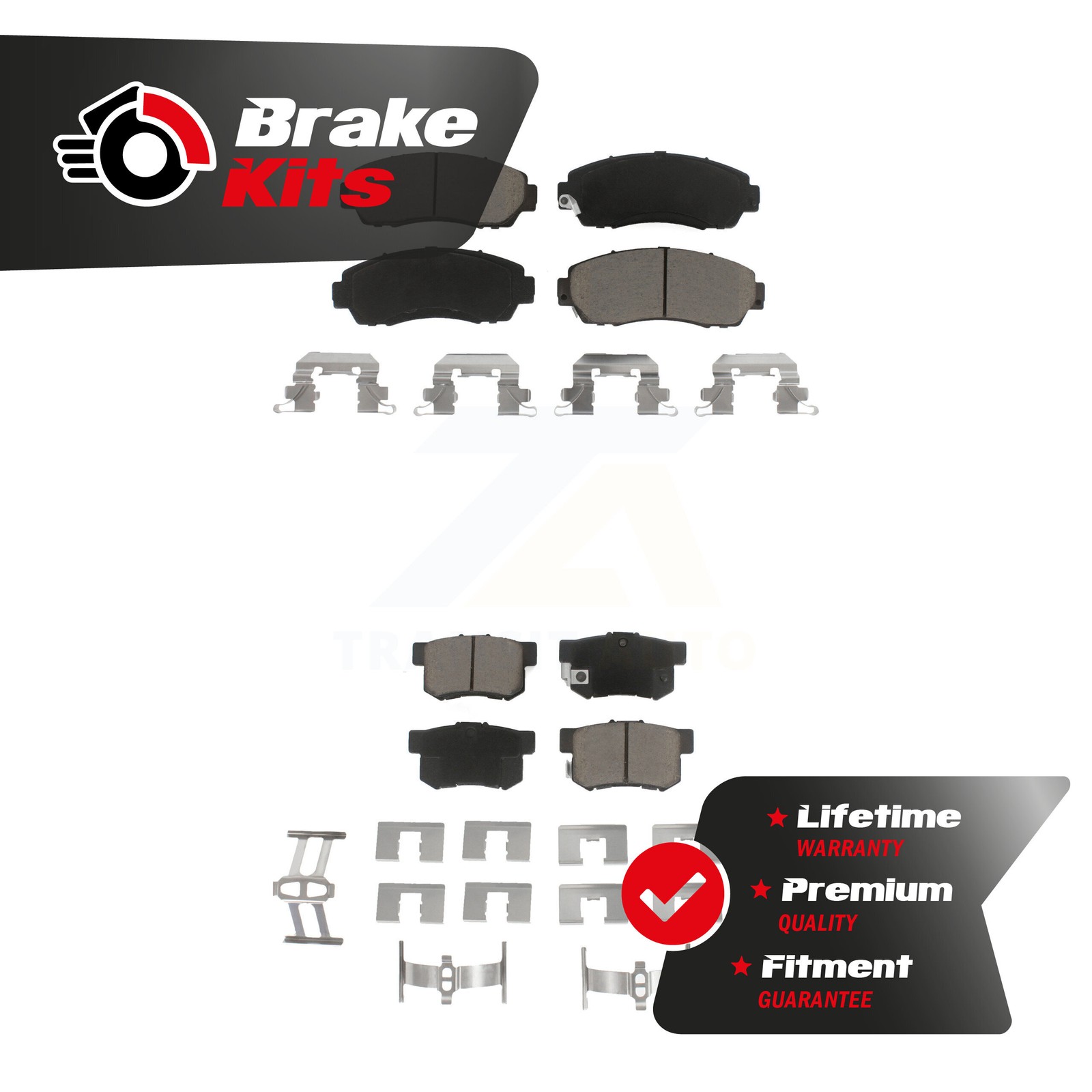 Front Rear Ceramic Brake Pads Kit For 2007-2012 Acura RDX AWD