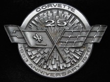 PE15142 NOS VINTAGE 1978  CORVETTE 25TH ANNIVERSARY  PEWTER BELT BUCKLE