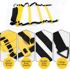 12 Rungs Agility Ladder Set, Training Ladder with Steel Stakes and Carry Bag ...
