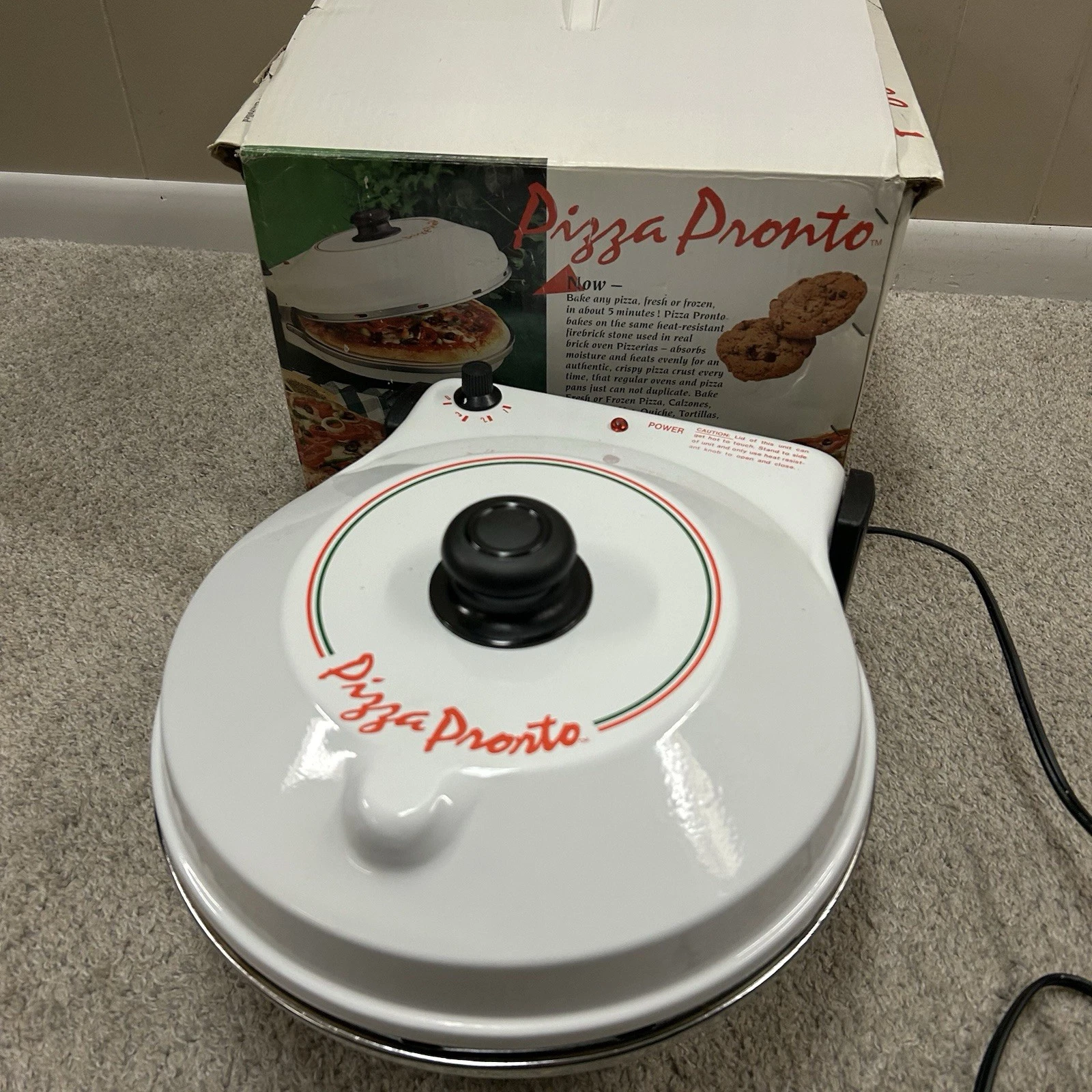 Pizza Pronto Cooker Oven Countertop Stone Wear White Dual Baker PP-70001
Opens in a new window or ta