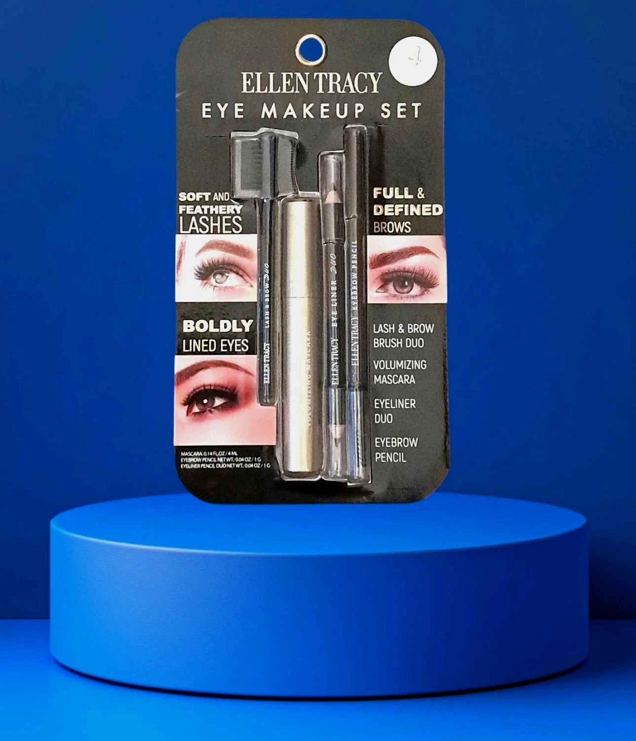 Ellen Tracy Eye Makeup Set Lash & Brow Mascara Eyeliner Duo & Eye Pencil