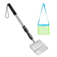 Shark Tooth Sifter Portable Adjustable Handle Shovel Mesh Seashell Scooper