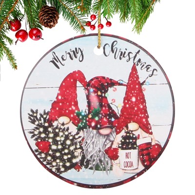 Cute Gnome Christmas Ornaments for Small Tree Decorations Ceramic Christmas T...