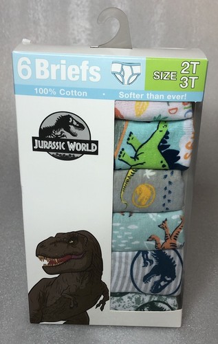 6er Pack Jurassic World Park Kleinkind Jungen Baumwolle Slips Größe 2T/3T NEU - Bild 6 von 10