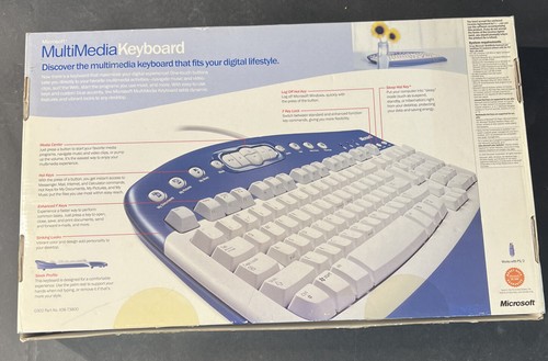 MultiMedia Keyboard Microsoft K4900001 Wired Keyboard NEW in Box - Picture 2 of 3