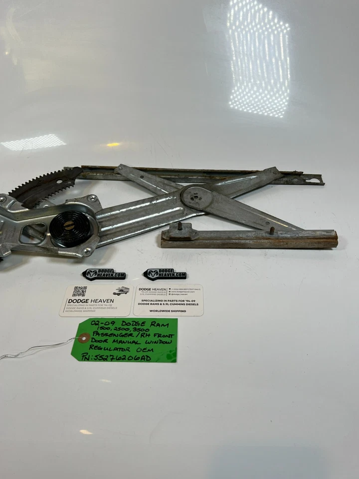 OEM 2002-2009 Dodge Ram 1500-3500 Manual Window Regulator Front Passenger RH - Image 3 of 4