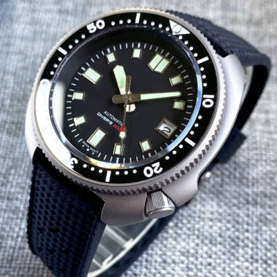 44mm Japan NH35A PT5000 Titanium Mens Watch Sapphire Glass Date 20ATM Diver Lume